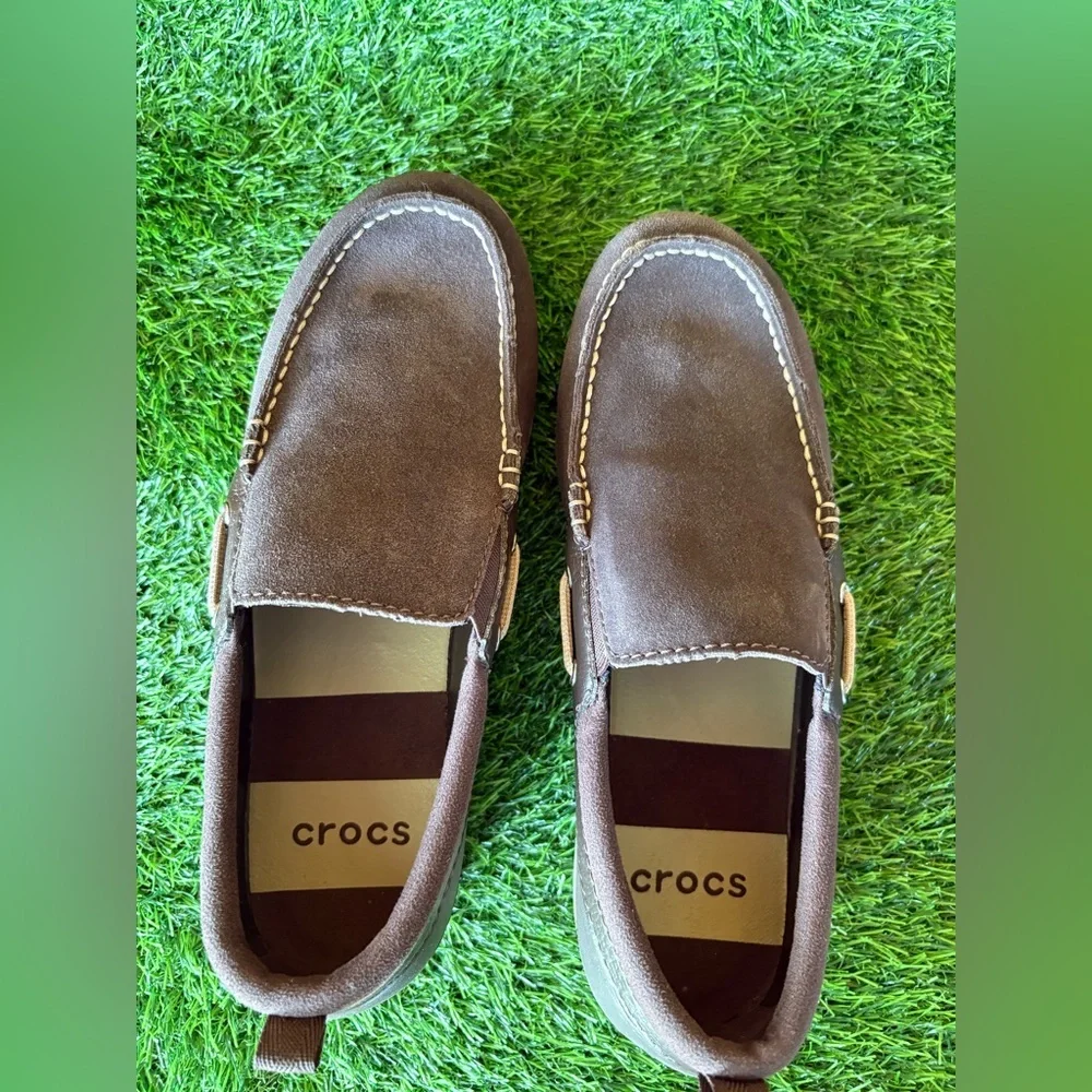 CROCS Men’s Santa Cruz Casual Loafer Shoe-Size: 9-Color: Brown/Tan-Preowned, VGC
